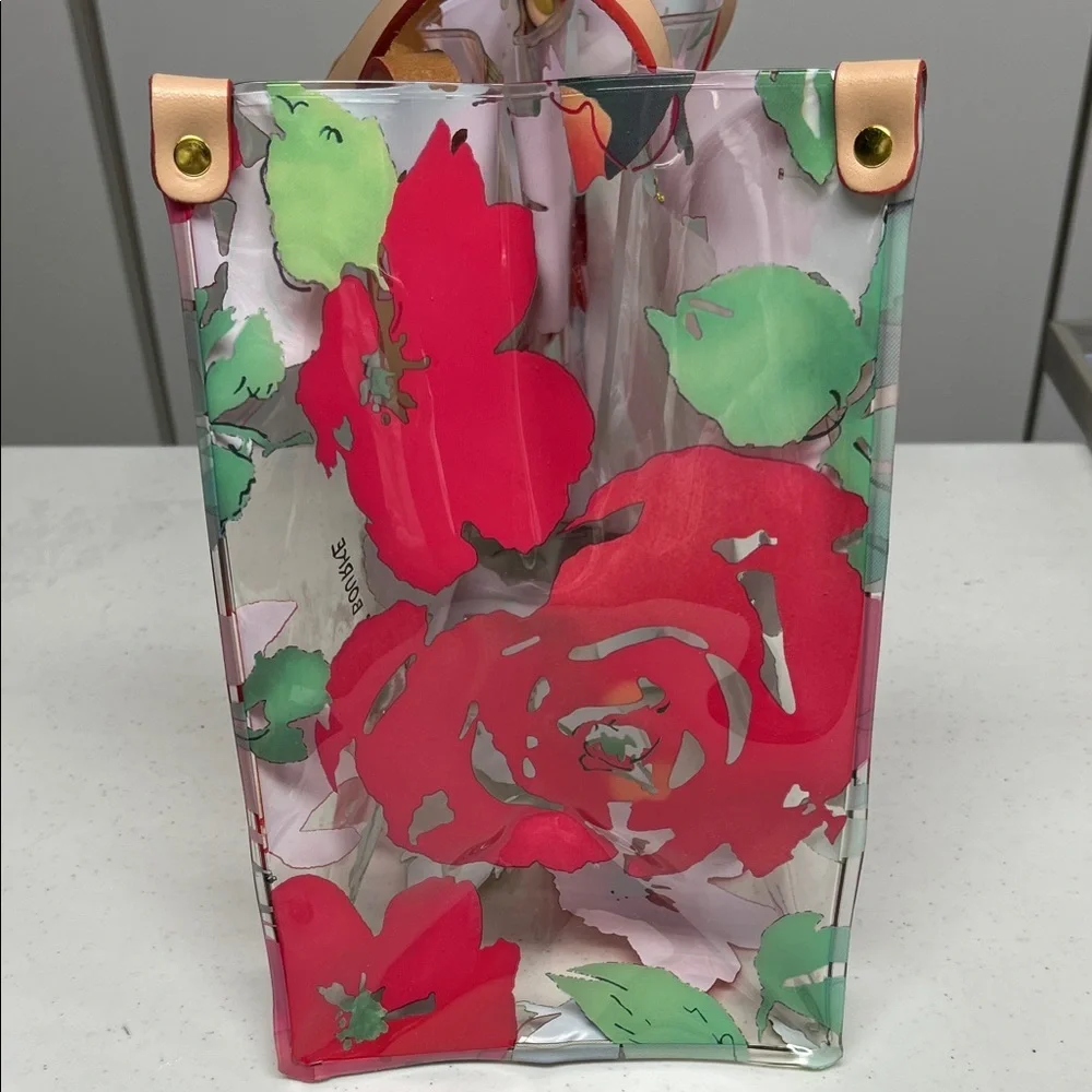 Dooney & Bourke Red and Green Floral Tote - Picture 3 of 7